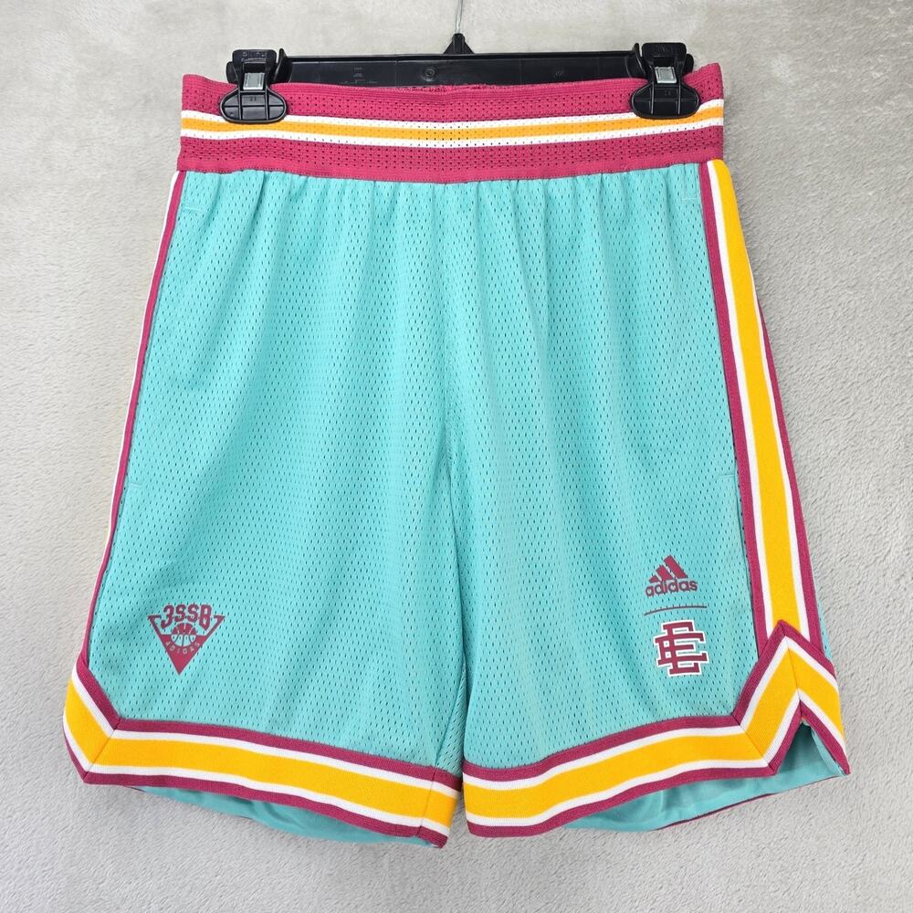 Eric Emanuel x Adidas Basketball Shorts Womens Small Acid Mint 3SSB RARE